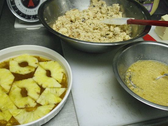 PineappleUDPBingredients Pineapple Upside Down Bread Pudding